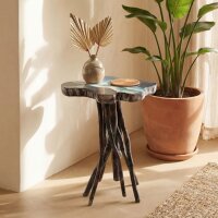 Beistelltisch Teakholz Epoxidharz B: 45 cm Unikat Java