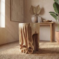 Massiver Hocker Teakholz B: 35 cm Handarbeit Unikat