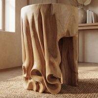 Massiver Hocker Teakholz B: 35 cm Handarbeit Unikat