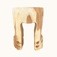 Massiver Hocker Teakholz B: 35 cm Handarbeit Unikat