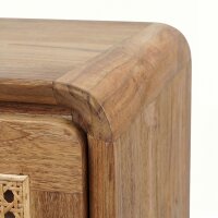 Nachttisch Teak Rattan – 2 Schubladen Retro Handarbeit Indonesien