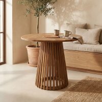 Esstisch Teakholz rund Ø 80 cm massiv Handarbeit...