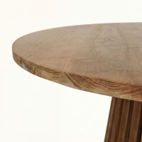 Esstisch Teakholz rund Ø 80 cm massiv Handarbeit Japandi