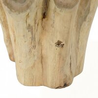 Couchtisch rund Ø 65 cm Teakholz Glas massiv Unikat