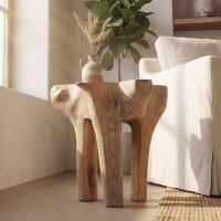 Hocker massives Teakholz Unikat Handarbeit dekorativ