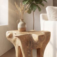 Hocker massives Teakholz Unikat Handarbeit dekorativ