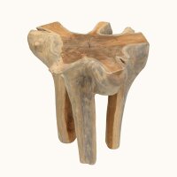 Hocker massives Teakholz Unikat Handarbeit dekorativ