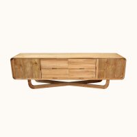 Sideboard Teak 200 cm – Bogengestell 4 Schubladen Handarbeit Indonesien