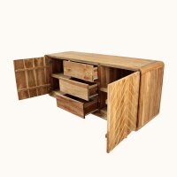 Sideboard Teak 150 cm Chevron – 3 Schubladen Handarbeit Indonesien