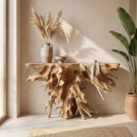 Konsolentisch Wurzelholz Teak 150 cm lang Unikat