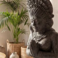 Gartenfigur massiv Beton-Steinguss 80 cm hoch Lakshmi