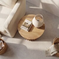 Beistelltisch Teak Holz massiv Japandi rund Ø 55 cm Java