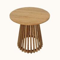 Beistelltisch Teak Holz massiv Japandi rund Ø 55 cm Java