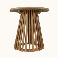Beistelltisch Teak Holz massiv Japandi rund Ø 55 cm Java