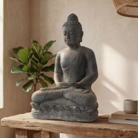 Statue außen massiv Buddha Beton-Steinguss 43 cm hoch