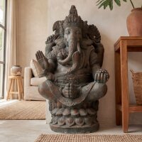 Gartenfigur massiv 96 cm hoch Ganesha Beton-Steinguss