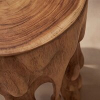 Massiver Hocker Teak Holz Schnitzereien Unikat Handarbeit