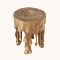 Massiver Hocker Teak Holz Schnitzereien Unikat Handarbeit