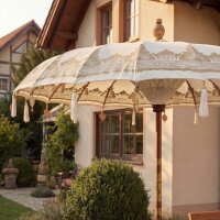 Dekosschirm Garten Weiß Ø 1,85 m Baumwolle...