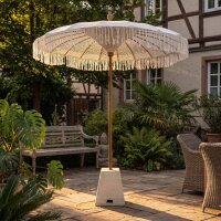 Deko Sonnenschirm Makramee Ø 1,85 m Weiß...