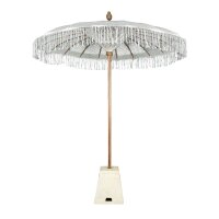 Deko Sonnenschirm Makramee Ø 1,85 m Weiß Boho BALI