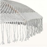 Deko Sonnenschirm Makramee Ø 1,85 m Weiß Boho BALI