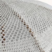 Deko Sonnenschirm Makramee Ø 1,85 m Weiß Boho BALI