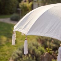 Bali Sonnenschirm Weiß Ø 1,85 m Baumwolle Holz