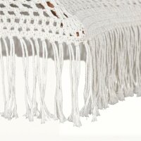 Sonnenschirm Garten Weiß Makramee Ø 1,85 m Boho Style