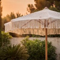 Sonnenschirm Makramee XL-Fransen – Ø 1,85 m...