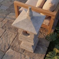 Steinstatue Laterne H: 85 cm massiv Garten BALI