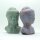 Statue Buddha Kopf 18,5 cm hoch Beton in Grün Kupfer Deko