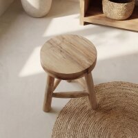 Dreibein Hocker massives Teakholz Handarbeit Java