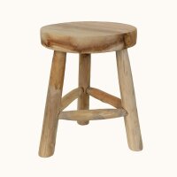 Dreibein Hocker massives Teakholz Handarbeit Java