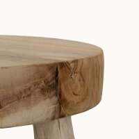 Dreibein Hocker massives Teakholz Handarbeit Java