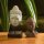 Statue Buddha Kopf 18,5 cm Beton Holz in Antik Handarbeit
