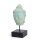 Dekostatue Buddhakopf 30 cm hoch Beton Holz in Grün Kupfer