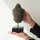 Figur Buddha Kopf 30 cm Beton Holz in Antik Deko Handarbeit