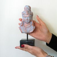 Dekofigur Java Prinzessin 25cm Beton Holz in Grün Kupfer