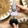 Dekofigur Java Prinzessin 25cm Beton Holz in Grün Kupfer
