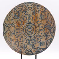 Deko Statue Feng Shui Set Mandala + Buddha Holz Handarbeit