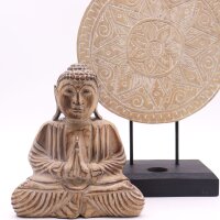 Statue Deko Set Feng Shui Buddha + Mandala 45 / 26 cm Holz