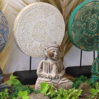 Statue Deko Set Feng Shui Buddha + Mandala 45 / 26 cm Holz