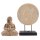 Statue Deko Set Feng Shui Buddha + Mandala 45 / 26 cm Holz
