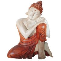 Figur Suarholz 25 cm Buddha Parinirvana Mudra Handarbeit