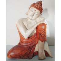 Figur Suarholz 25 cm Buddha Parinirvana Mudra Handarbeit