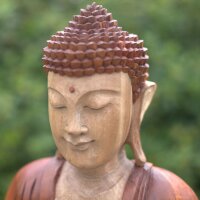 Figur Suarholz 25 cm Buddha Parinirvana Mudra Handarbeit