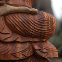 Figur Suarholz 25 cm Buddha Parinirvana Mudra Handarbeit