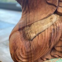Statue Buddha Suarholz 30 cm handgeschnitzt Parinirvana Mudra