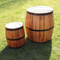 Beistelltisch Fass 60 cm hoch Alabasia Holz Metall Rustikal